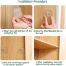 Peças Suportes de prateleira adesivos sem perfuração.